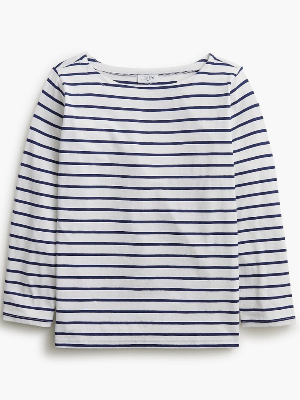 J. Crew Factory Striped Three Quarter Sleeve Boatneck Tee